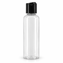 Clear Plastic Travel Bottle with Black Flip Top Cap – Empty Refillable Toiletry Container