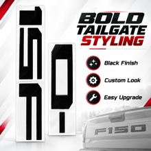 Black F150 Tailgate Letter Inserts – Rear Tailgate Emblem Decal Set