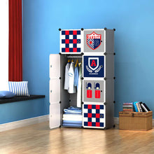 Toytexx Portable DIY Closet Cabinet Wardrobe for Children and Kids Modular Storage Organizer Dresser Hanging Rack Clothes - 8 Cube Set