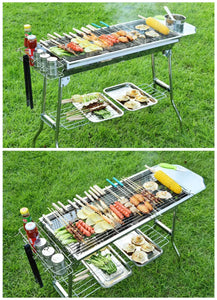 Portable BBQ Large Foldable Charcoal Grill For Outdoor Grilling, Picnic, Patio And Backyard Barbecue with Carry Bag