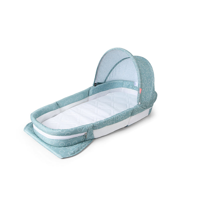 Baby Trace Portable Foldable Infant Bed Sleeper with Waterproof Foam Mattress and Music Box