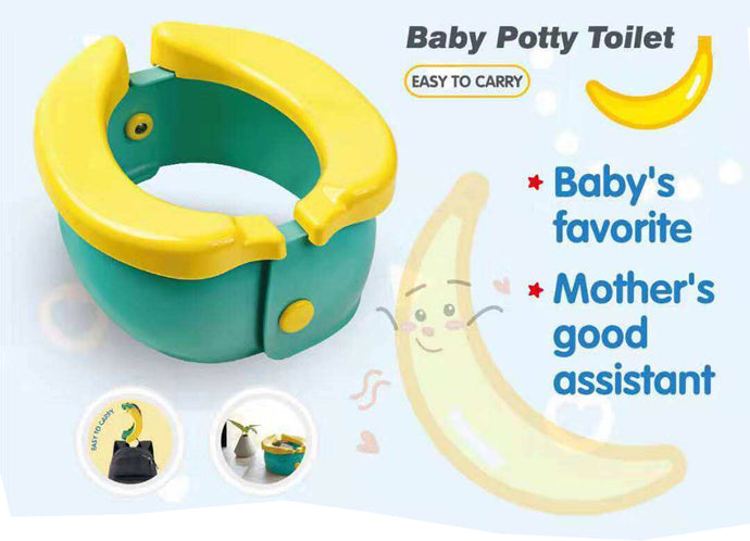 Toytexx Potty Training Seat Cute Banana Toilet Seat Trainer Portable Foldable Potty for Children Toddlers