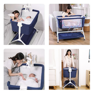 BabyTrace Multifunctional Bedside Bassinet Sleeper Easy Folding Portable Crib