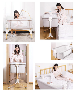 BabyTrace Multifunctional Bedside Bassinet Sleeper Easy Folding Portable Crib