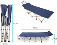 Toytexx Folding Portable Camping Bed Indoor/ Outdoor Bed with Portable Carrying Bag -190X70X45CM.