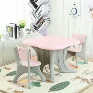 Children's Kids Solid Table and 2 Chairs Set