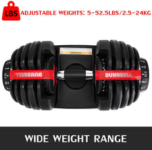 Adjustable Dumbbell 5-52.5lbs - Red & Black
