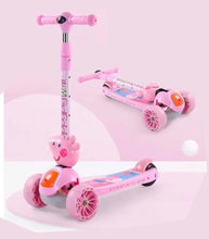 Kids Foldable 3-Wheel Tilt and Turn Kick Scooter with Adjustable Handle, Music Box for Ages 3-8 Years Old - 190-37