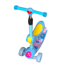 Kids Foldable 3-Wheel Tilt and Turn 2-in-1 Kick Scooter with Foldable Seat, Adjustable Handle, LED Flashing Wheels for Ages 3-8 years old - 180-50