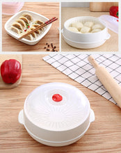 Microwave Oven Steamer Food Container with Lid Plastic Cookware for Steamed Buns, Dumplings
