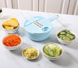 12-in-1 Multi-Functional Vegetable Chopper Cutter Easy Food Mandoline Slicer
