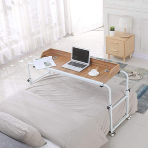 Multifunctional Over Bed Table Adjustable Laptop Desk Standing Work Station with Adjustable Height Width