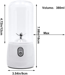 Portable Blender USB Rechargeable with 6 Blades Juicer Smoothie Cup, 4000mAh 14.5 oz (410 ml) - QC-888