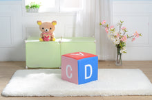 Kids Children's PU Leather Learning Upholstered Stool Toddler Chair - Letters - MSF02