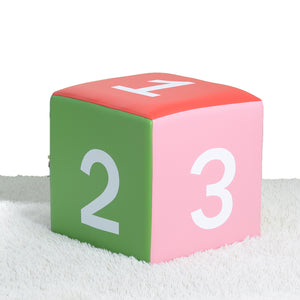 Kids Children's PU Leather Learning Upholstered Stool Toddler Chair - Numbers - MSF01