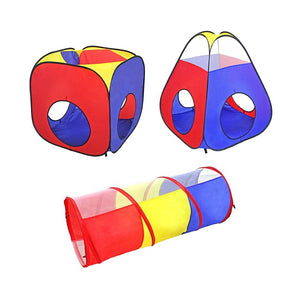 4 in 1 Children Kids Playhouse Tent, Ball Pit, Tunnels with Storage Bag