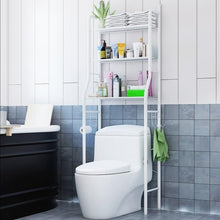 Metal Bathroom shelve, 3-Shelf Over Toilet Rack for Bath Essentials, Plants, Books - White