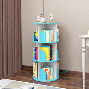 4 Tier 360° Rotating Stackable Shelves Bookshelf Organizer