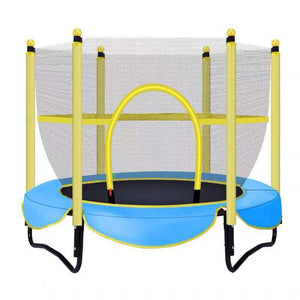 Toytexx Kids Outdoor Trampoline Set Including Jumping Sheet, Padded Net Posts, Safety Net and Edge Cover 100kg - Blue