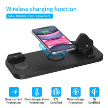Six in One Qi Wireless Charging Station for iPhone, AirPods/ AirPods Pro, and Apple Watch