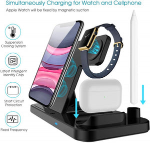Four in One Wireless Charging Station for Phone, Apple Watch, Apple Pencil and AirPods Pro